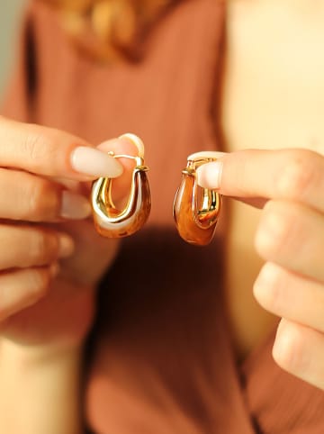 Pierres delicates Vergold. Creolen mit Edelsteinen