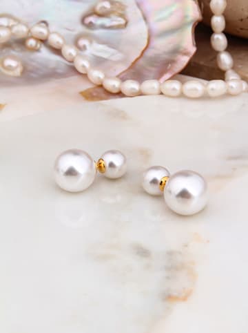 Pierres delicates Vergulde oorstekers met parels