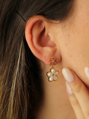 Pierres delicates Vergold. Ohrstecker mit Perlen und Edelsteinen