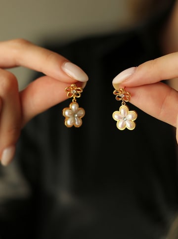 Pierres delicates Vergold. Ohrstecker mit Perlen und Edelsteinen