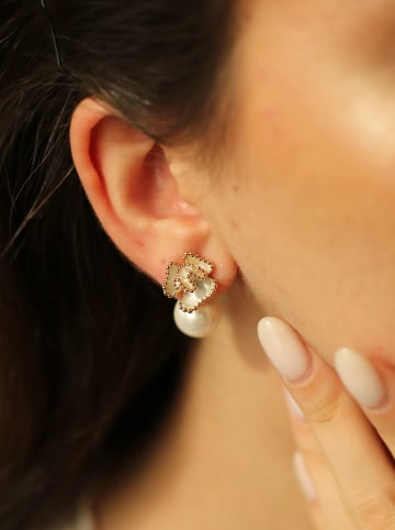 Pierres delicates Vergold. Ohrstecker mit Perlen und Edelsteinen