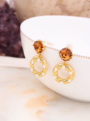 Pierres delicates Vergold. Ohrstecker mit Perlen und Edelsteinen