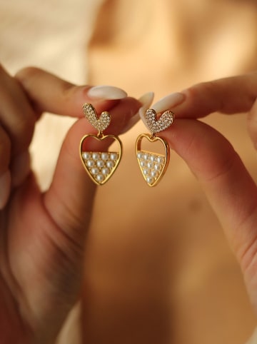 Pierres delicates Vergold. Ohrstecker mit Perlen und Edelsteinen