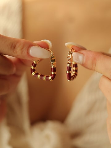 Pierres delicates Vergold. Creolen mit Perlmutt