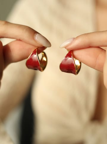 Pierres delicates Vergulde oorstekers met parelmoer