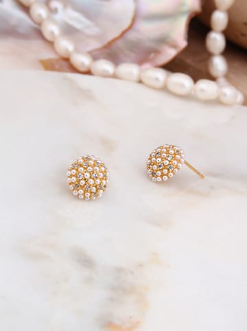 Pierres delicates Vergold. Ohrstecker mit Perlen und Edelsteinen