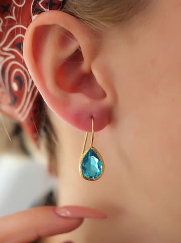 Pierres delicates Vergulde oorhangers met edelstenen