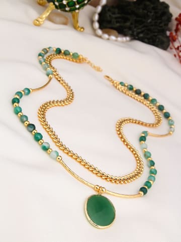 Pierres delicates Vergulde ketting met sierelementen - (L)50 cm