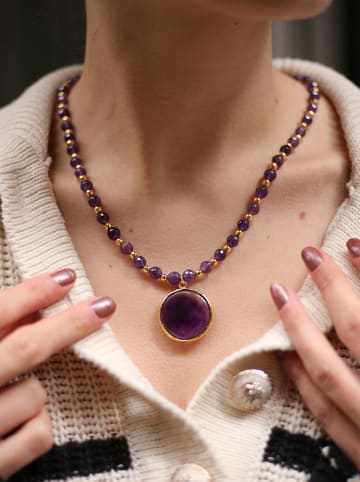 Pierres delicates Vergulde ketting met sierelementen - (L)50 cm