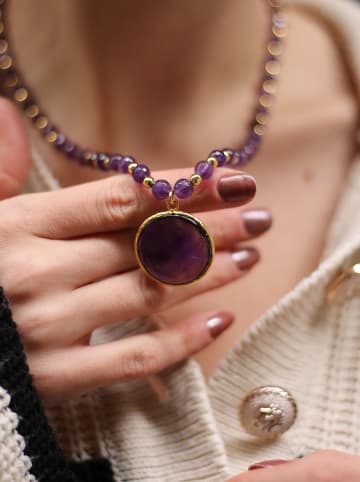 Pierres delicates Vergulde ketting met sierelementen - (L)50 cm