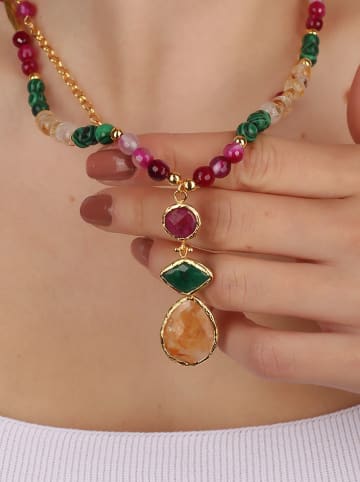 Pierres delicates Vergulde ketting met sierelementen - (L)50 cm