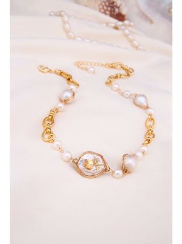 Pierres delicates Parelketting wit - (L)45 cm