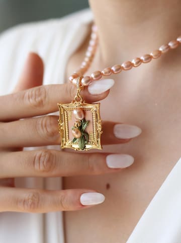 Pierres delicates Parelketting met hanger - (L)50 cm