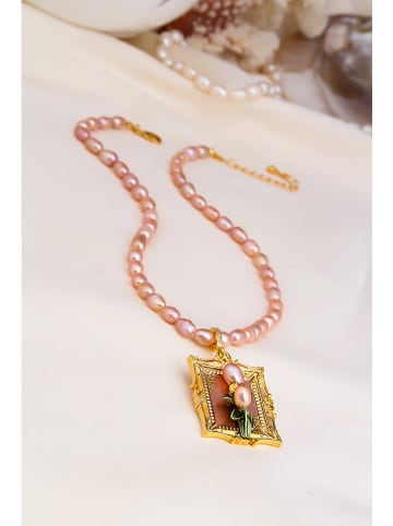 Pierres delicates Parelketting met hanger - (L)50 cm