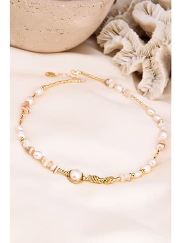 Pierres delicates Parelketting wit - (L)35 cm