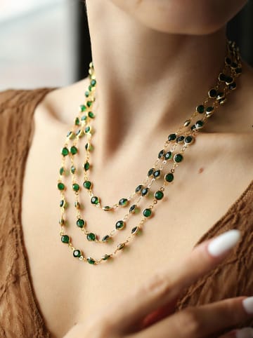 Pierres delicates Vergulde ketting met sierelementen - (L)48 cm