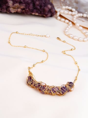 Pierres delicates Vergulde ketting met sierelement - (L)50 cm