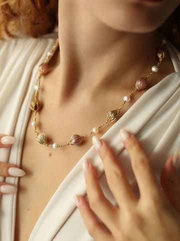 Pierres delicates Vergulde ketting met sierelementen - (L)45 cm