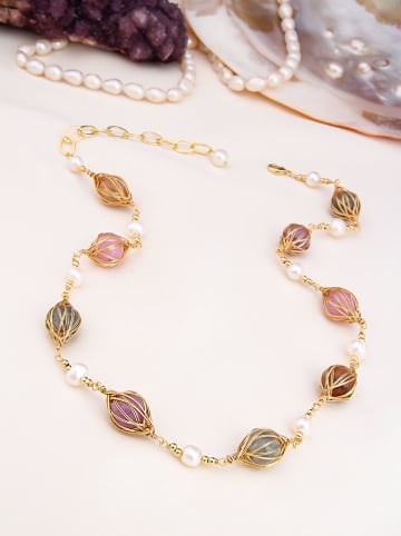 Pierres delicates Vergulde ketting met sierelementen - (L)45 cm