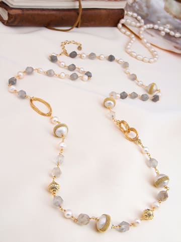 Pierres delicates Vergold. Halskette mit Schmuckelementen - (L)50 cm