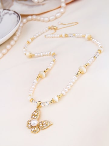 Pierres delicates Vergold. Halskette mit Schmuckelementen - (L)50 cm