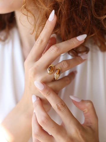 Pierres delicates Vergulde ring met edelstenen