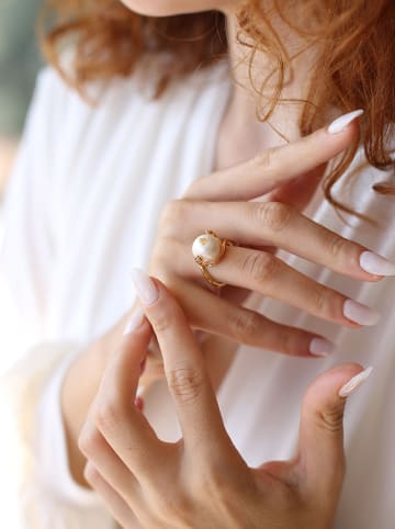 Pierres delicates Parelring wit