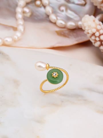 Pierres delicates Vergold. Ring mit Perle und Edelstein
