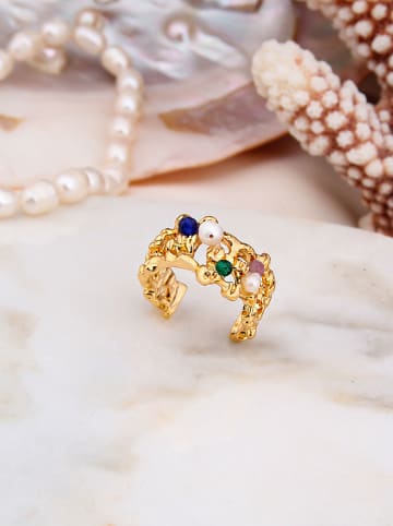 Pierres delicates Vergulde ring met parel