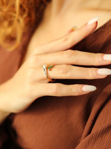 Pierres delicates Vergulde ring met parel