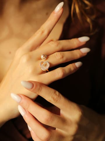 Pierres delicates Vergulde ring met parel