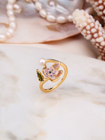 Pierres delicates Vergulde ring met parel