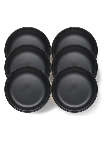 Stöckli 6er-Set: Fondueteller "Tradition" in Schwarz - Ø 21 cm