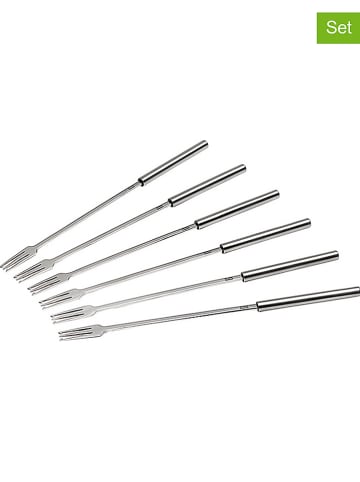 Stöckli 6er-Set: Edelstahl-Fonduegabeln - (L)29 cm