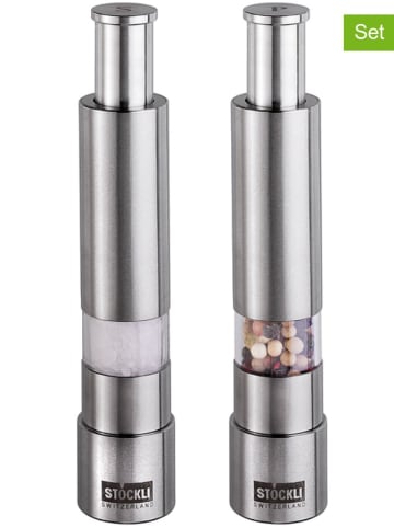 Stöckli 2tlg. Edelstahl-Gewürzmühlen-Set