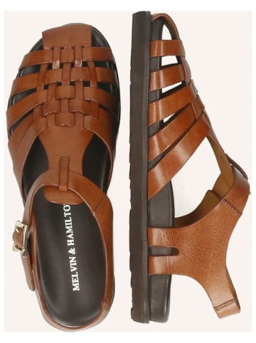 MELVIN & HAMILTON Leren enkelsandalen "Siri" lichtbruin