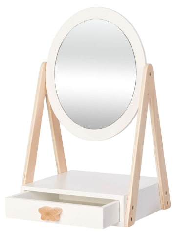 MAMAMEMO Make-Up-Spiegel in Weiß - (B)25 x (H)40 x (T)20 cm