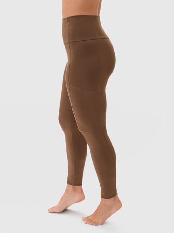 Les Lunes Legginsy sportowe "Luna Active" w kolorze brązowym
