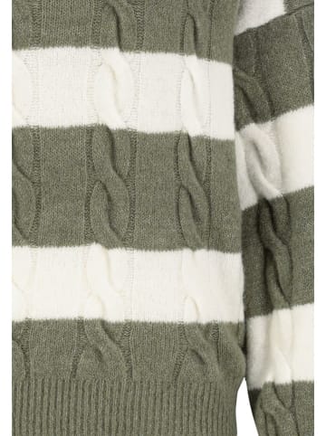 Sublevel Sweter w kolorze oliwkowo-kremowym