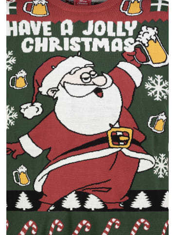 Sublevel Sweter w kolorze ciemnozielono-czerwonym