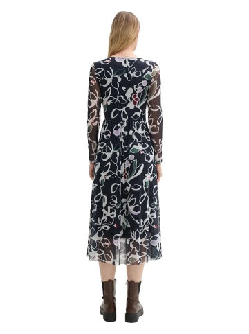 Tom Tailor Kleid in Dunkelblau/ Weiß