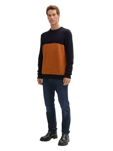 Tom Tailor Sweter w kolorze granatowo-pomarańczowym