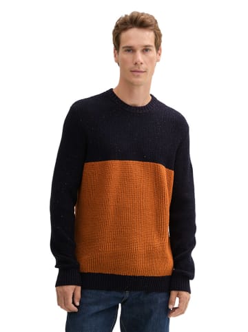 Tom Tailor Sweter w kolorze granatowo-pomarańczowym
