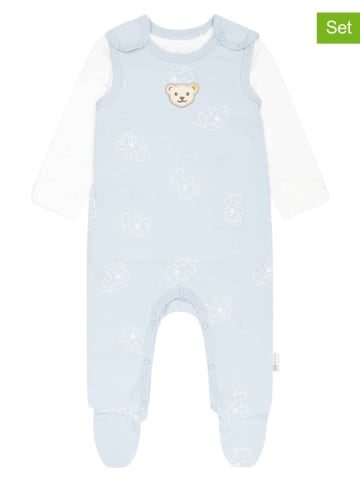 Steiff 2-delige pakjes set lichtblauw/wit