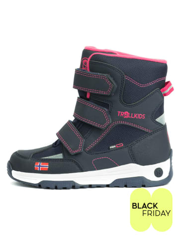 Trollkids Winterboots "Lofoten" donkerblauw/lichtroze