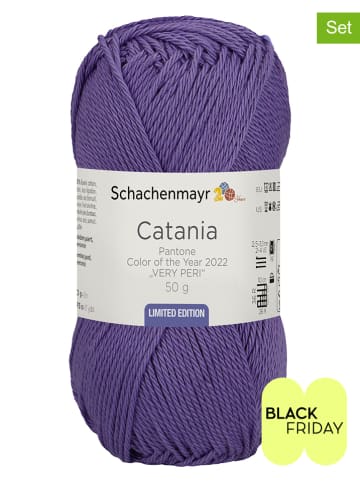 Schachenmayr since 1822 Przędza bawełniana (10 szt.) "Catania" w kolorze fioletowym - 10 x 50 g