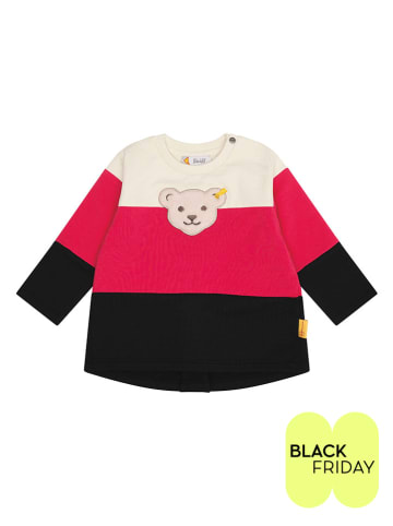 Steiff Bluza w kolorze różowo-kremowo-czarnym