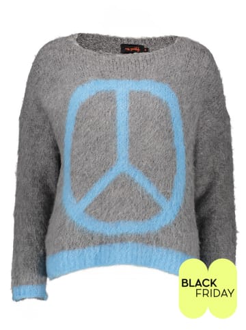 miss goodlife Pullover "Peace" in Grau/ Hellblau
