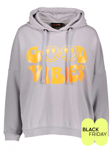 miss goodlife Hoodie "Good vibes" in Grau/ Gelb