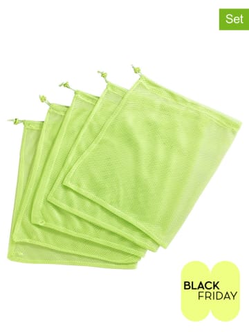 Wenko 5-delige set: fruit- en groentezakken groen - (L)35 x (B)30 cm